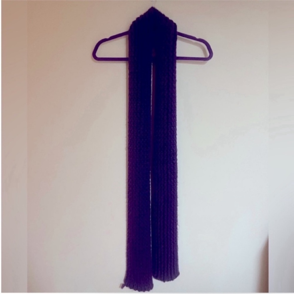 Purple Skinny Knit Scarf - Picture 2 of 4